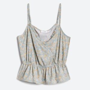 LUSH Dobbie Peplum Knit Tank Top